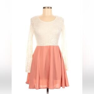 Liva Girl Lace top long sleeved ballerina fit and flare dress, size med